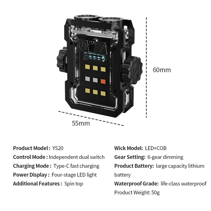 Linterna Llavero COB 6 Modos